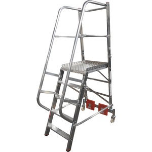 KRAUSE, Krause 833006 Aluminium Podestleiter Arbeitshöhe (max.): 3.10 m Silber 37 kg, Krause 833006 Aluminium Podestleiter Arbeitshöhe (max.): 3.10 m Silber DIN EN 131 37 kg