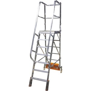 KRAUSE, Krause 833020 Aluminium Podestleiter Arbeitshöhe (max.): 3.65 m Silber 39 kg, KRAUSE® Plattformleiter Vario, Ballastierung 60 kg, Standhöhe 1,65 m