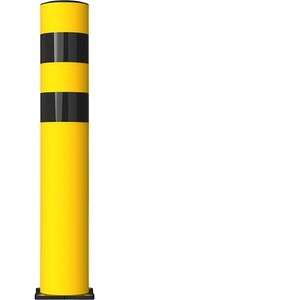 undefined, FLEX IMPACT Rammschutzpoller, FLEX IMPACT Rammschutzpoller, Ø 125 mm, Höhe 750 mm, gelb, Edelstahl Bodenplatte