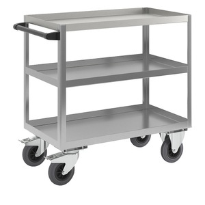 EUROKRAFT, EUROKRAFT Edelstahl-Transportwagen LxB 900 x 500 mm, Gesamthöhe 915 mm Tragfähigkeit 350 kg, eurokraft pro Edelstahl-Transportwagen, LxB 900 x 500 mm, Gesamthöhe 915 mm, Tragfähigkeit 350 kg