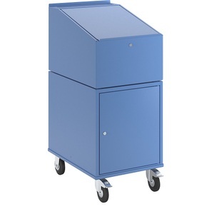 EUROKRAFT, EUROKRAFT Rollpult mit Schrank inkl. 2 Fachböden Farbe Lichtblau RAL 5012, eurokraft pro Rollpult, mit Schrank inkl. 2 Fachböden, Farbe Lichtblau RAL 5012