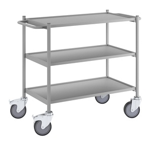 EUROKRAFT, EUROKRAFT Beistellwagen, Tragfähigkeit 150 kg Ladefläche LxB 745 x 390 mm, mit 2 Griffen 3 Etagen, eurokraft pro Beistellwagen, Tragfähigkeit 150 kg, Ladefläche LxB 745 x 390 mm, mit 2 Griffen, 3 Etagen