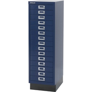 Bisley, MultiDrawer™ 39er Serie, BISLEY MultiDrawer? 39er Serie, mit Sockel, DIN A4, 15 Schubladen, oxfordblau, schwarz
