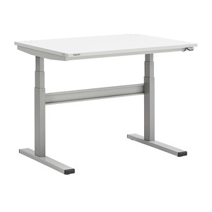 TRESTON, Arbeitstisch, elektrisch höhenverstellbar, Treston TED Arbeitstisch M900, B 1100 x T 800 mm, elektrisch höhenverstellbar, T-Fuss, lichtgrau RAL 7035