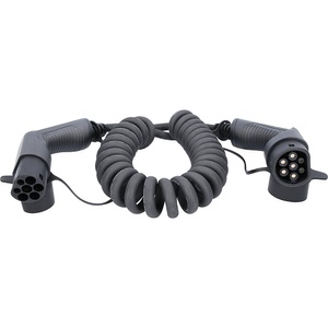 undefined, efuturo Spiralladekabel, efuturo Spiralladekabel, Typ-2- auf Typ-2-Stecker, 3 Phasen, bis zu 11 kW, Kabel ausgezogen 5 m