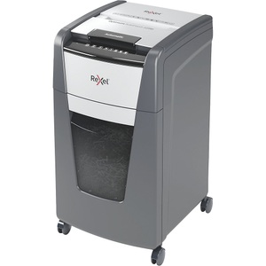 Rexel, Rexel Aktenvernichter Optimum AutoFeed+ 225M, Vollautomatik, Mikropartikelschnitt 2 x 15 mm, P-5, 60 l, 8-225 Blatt Schnittleistung, mit Lenkrollen, schwarz, Rexel Optimum AutoFeed+ 225M Aktenvernichter 225 Blatt Mikroschnitt 2 x 15 mm P-5 60 l Vernichtet auch Büroklammern,