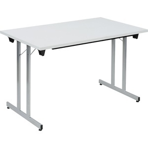 undefined, Klapptisch F25, Klapptisch F25, BxT 1200 x 700 mm, Platte lichtgrau, Gestell alusilber