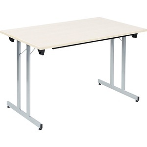 undefined, Klapptisch F25, Klapptisch F25, BxT 1200 x 700 mm, Platte Ahorn-Dekor, Gestell alusilber