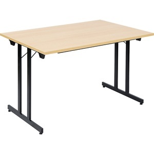 undefined, Klapptisch F25, Klapptisch F25, BxT 1200 x 800 mm, Platte Buche-Dekor, Gestell schwarz