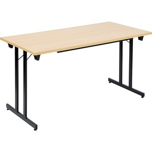 undefined, Klapptisch F25, Klapptisch F25, BxT 1400 x 700 mm, Platte Buche-Dekor, Gestell schwarz