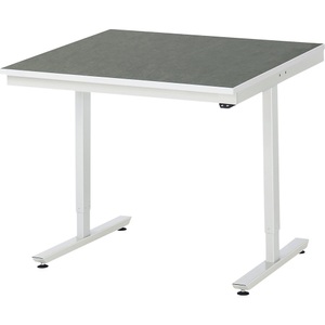 RAU, Arbeitstisch, elektrisch höhenverstellbar, RAU Arbeitstisch, elektrisch höhenverstellbar Serie Adlatus, Linoleumbelag, Höhe 720 - 1120 mm, BxT 1000 x 1000 mm