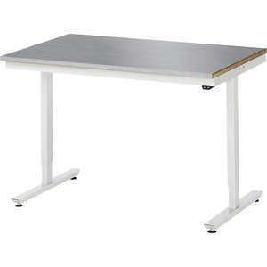 RAU, Arbeitstisch, elektrisch höhenverstellbar, RAU Arbeitstisch, elektrisch höhenverstellbar Serie Adlatus, Edelstahlplatte, Höhe 720 - 1120 mm, BxT 1250 x 800 mm