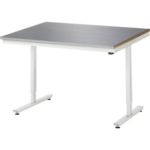 RAU, Arbeitstisch, elektrisch höhenverstellbar, RAU Arbeitstisch, elektrisch höhenverstellbar Serie Adlatus, Edelstahlplatte, Höhe 720 - 1120 mm, BxT 1250 x 1000 mm