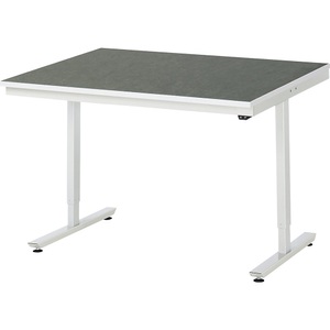 RAU, Arbeitstisch, elektrisch höhenverstellbar, RAU Arbeitstisch, elektrisch höhenverstellbar Serie Adlatus, Linoleumbelag, Höhe 720 - 1120 mm, BxT 1250 x 1000 mm