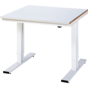 RAU, Arbeitstisch, elektrisch höhenverstellbar, RAU Arbeitstisch, elektrisch höhenverstellbar, Höhe 720 - 1120 mm, Stahlblechplatte, BxT 1000 x 1000 mm