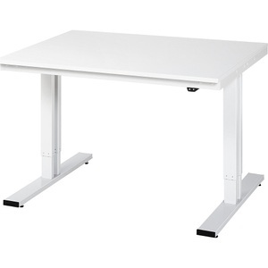 RAU, Arbeitstisch, elektrisch höhenverstellbar, RAU Arbeitstisch, elektrisch höhenverstellbar, Höhe 720 - 1120 mm, ESD-Melaminplatte, BxT 1250 x 1000 mm