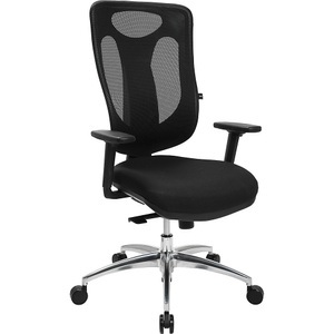 Topstar, Bürodrehstuhl NET PRO 100 AL, Topstar Bürostuhl NET PRO 100 AL, mit Armlehnen und Aluminium-Fußkreuz, schwarz