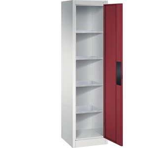 CP, Werkstattschrank für schwere Lasten, C+P Werkstatt-Schwerlastschrank, Breite 502 mm, Tiefe 500 mm, Tür rubinrot