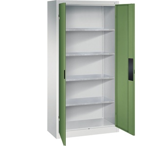 CP, Werkstattschrank für schwere Lasten, C+P Werkstatt-Schwerlastschrank, Breite 930 mm, Tiefe 400 mm, Tür resedagrün