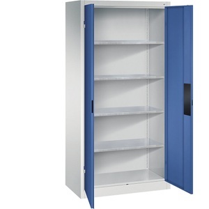 CP, Werkstattschrank für schwere Lasten, C+P Werkstatt-Schwerlastschrank, Breite 930 mm, Tiefe 500 mm, Tür enzianblau