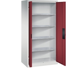 CP, Werkstattschrank für schwere Lasten, C+P Werkstatt-Schwerlastschrank, Breite 930 mm, Tiefe 600 mm, Tür rubinrot