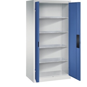 CP, Werkstattschrank für schwere Lasten, C+P Werkstatt-Schwerlastschrank, Breite 930 mm, Tiefe 600 mm, Tür enzianblau