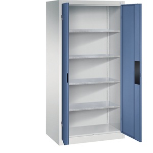 CP, Werkstattschrank für schwere Lasten, C+P Werkstatt-Schwerlastschrank, Breite 930 mm, Tiefe 600 mm, Tür fernblau