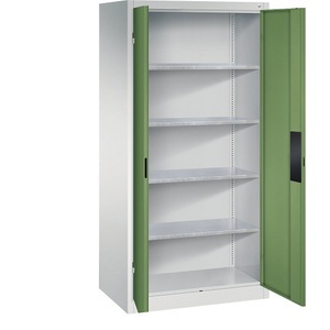CP, Werkstattschrank für schwere Lasten, C+P Werkstatt-Schwerlastschrank, Breite 930 mm, Tiefe 600 mm, Tür resedagrün