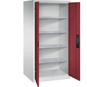 CP, Werkstattschrank für schwere Lasten, C+P Werkstatt-Schwerlastschrank, Breite 930 mm, Tiefe 800 mm, Tür rubinrot