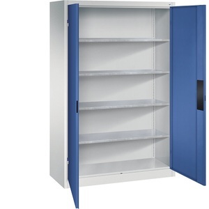 CP, Werkstattschrank für schwere Lasten, C+P Werkstatt-Schwerlastschrank, Breite 1200 mm, Tiefe 500 mm, Tür enzianblau