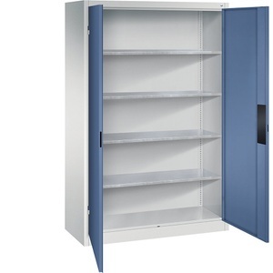 CP, Werkstattschrank für schwere Lasten, C+P Werkstatt-Schwerlastschrank, Breite 1200 mm, Tiefe 500 mm, Tür fernblau