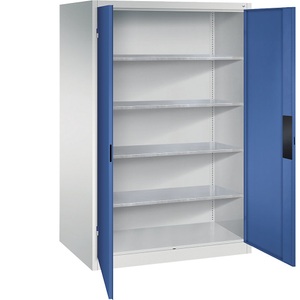CP, Werkstattschrank für schwere Lasten, C+P Werkstatt-Schwerlastschrank, Breite 1200 mm, Tiefe 800 mm, Tür enzianblau