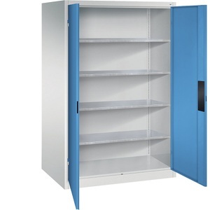CP, Werkstattschrank für schwere Lasten, C+P Werkstatt-Schwerlastschrank, Breite 1200 mm, Tiefe 800 mm, Tür lichtblau
