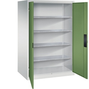 CP, Werkstattschrank für schwere Lasten, C+P Werkstatt-Schwerlastschrank, Breite 1200 mm, Tiefe 800 mm, Tür resedagrün