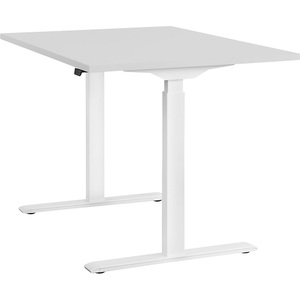 Topstar, Topstar Schreibtisch, elektrisch höhenverstellbar BxT 1200 x 800 mm Platte lichtgrau, Gestell weiß, Topstar Schreibtisch, elektrisch höhenverstellbar, gerade, BxT 1200 x 800 mm, lichtgrau/weiß