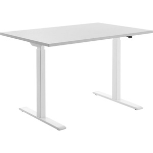 Topstar, Topstar Schreibtisch, elektrisch höhenverstellbar BxT 1200 x 800 mm Platte lichtgrau, Gestell weiß, Topstar Schreibtisch, elektrisch höhenverstellbar, gerade, BxT 1200 x 800 mm, lichtgrau/weiß