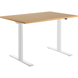 Topstar, Topstar Schreibtisch, elektrisch höhenverstellbar BxT 1200 x 800 mm Platte Buche-Dekor, Gestell weiß, Topstar Schreibtisch, elektrisch höhenverstellbar, gerade, BxT 1200 x 800 mm, Buche/weiß