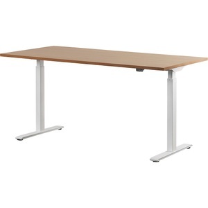 Topstar, Topstar Schreibtisch, elektrisch höhenverstellbar BxT 1600 x 800 mm Platte Buche-Dekor, Gestell weiß, Topstar Schreibtisch, elektrisch höhenverstellbar, gerade, BxT 1600 x 800 mm, Buche/weiß