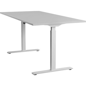Topstar, Topstar Schreibtisch, elektrisch höhenverstellbar BxT 1800 x 800 mm Platte lichtgrau, Gestell weiß, Topstar Schreibtisch, elektrisch höhenverstellbar, gerade, BxT 1800 x 800 mm, lichtgrau/weiß