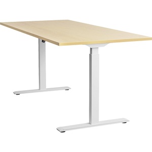 Topstar, Topstar Schreibtisch, elektrisch höhenverstellbar BxT 1800 x 800 mm Platte Ahorn-Dekor, Gestell weiß, Topstar Schreibtisch, elektrisch höhenverstellbar, gerade, BxT 1800 x 800 mm, Ahorn/weiß