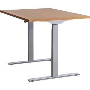Topstar, Topstar Schreibtisch, elektrisch höhenverstellbar BxT 1200 x 800 mm Platte Buche-Dekor, Gestell grau, Topstar Schreibtisch, elektrisch höhenverstellbar, gerade, BxT 1200 x 800 mm, Buche/grau