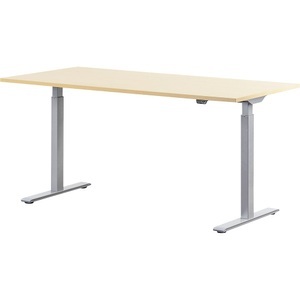 Topstar, Topstar Schreibtisch, elektrisch höhenverstellbar BxT 1600 x 800 mm Platte Ahorn-Dekor, Gestell grau, Topstar Schreibtisch, elektrisch höhenverstellbar, gerade, BxT 1600 x 800 mm, Ahorn/grau