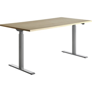 Topstar, Topstar Schreibtisch, elektrisch höhenverstellbar BxT 1600 x 800 mm Platte Ahorn-Dekor, Gestell grau, Topstar Schreibtisch, elektrisch höhenverstellbar, gerade, BxT 1600 x 800 mm, Ahorn/grau