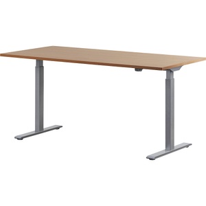 Topstar, Topstar Schreibtisch, elektrisch höhenverstellbar BxT 1600 x 800 mm Platte Buche-Dekor, Gestell grau, Topstar Schreibtisch, elektrisch höhenverstellbar, gerade, BxT 1600 x 800 mm, Buche/grau