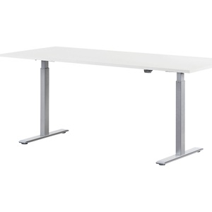 Topstar Schreibtisch, elektrisch höhenverstellbar BxT 1800 x 800 mm Platte lichtgrau, Gestell grau