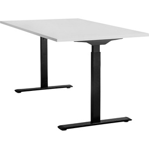 Topstar, Topstar Schreibtisch, elektrisch höhenverstellbar BxT 1600 x 800 mm Platte lichtgrau, Gestell schwarz, Topstar Schreibtisch, elektrisch höhenverstellbar, gerade, BxT 1600 x 800 mm, lichtgrau/schwarz