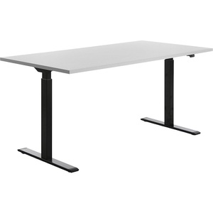 Topstar, Topstar Schreibtisch, elektrisch höhenverstellbar BxT 1600 x 800 mm Platte lichtgrau, Gestell schwarz, Topstar Schreibtisch, elektrisch höhenverstellbar, gerade, BxT 1600 x 800 mm, lichtgrau/schwarz