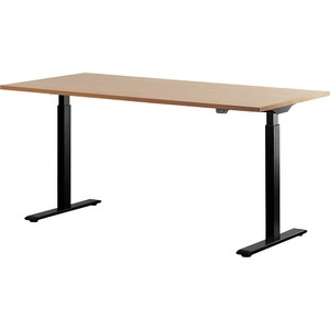 Topstar, Topstar Schreibtisch, elektrisch höhenverstellbar BxT 1600 x 800 mm Platte Buche-Dekor, Gestell schwarz, Topstar Schreibtisch, elektrisch höhenverstellbar, gerade, BxT 1600 x 800 mm, Buche/schwarz