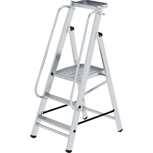 MUNK, MUNK Stehleiter, steckbar mit Handlauf 3 Stufen inkl. Plattform, MUNK Plattformleiter, steckbar, mit Handlauf, 3 Stufen inkl. Plattform