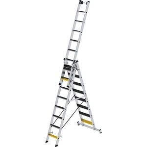 MUNK, MUNK Stufen-Mehrzweckleiter 3-teilig, mit Traverse und Trittauflagen 3 x 8 Stufen, MUNK Stufen-Mehrzweckleiter, 3-teilig, mit Traverse und Trittauflagen, 3 x 8 Stufen